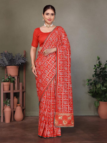 Ethnic Motifs Zari Woven Design Banarasi Saree